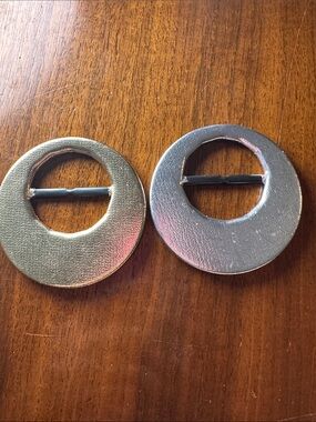 Vintage 80s Gold & Silver Round Belt Buckles